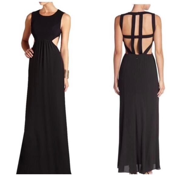 BCBG Maxazria Angelina Cutout Maxi Dress in Black Size 2 - Picture 1 of 2